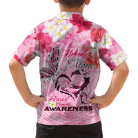 Butterfly Polynesia Breast Cancer Kid Hawaiian Shirt Nobody Fights Alone Pink Out Tropical Hibiscus DT02 - Polynesian Pride