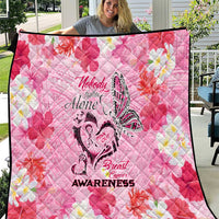 Butterfly Polynesia Breast Cancer Quilt Nobody Fights Alone Pink Out Tropical Hibiscus DT02 Pink - Polynesian Pride