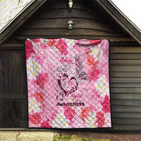 Butterfly Polynesia Breast Cancer Quilt Nobody Fights Alone Pink Out Tropical Hibiscus DT02 - Polynesian Pride