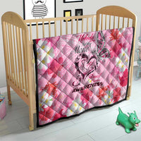 Butterfly Polynesia Breast Cancer Quilt Nobody Fights Alone Pink Out Tropical Hibiscus DT02 - Polynesian Pride