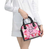 Butterfly Polynesia Breast Cancer Shoulder Handbag Nobody Fights Alone Pink Out Tropical Hibiscus DT02 - Polynesian Pride