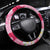 Butterfly Polynesia Breast Cancer Steering Wheel Cover Nobody Fights Alone Pink Out Tropical Hibiscus