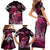 Breast Cancer Mermaid Polynesia Family Matching Short Sleeve Bodycon Dress and Hawaiian Shirt Faith Hope Love