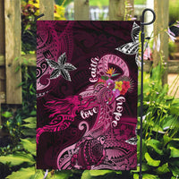 Breast Cancer Mermaid Polynesia Garden Flag Faith Hope Love DT02 Garden Flag Pink - Polynesian Pride