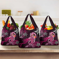 Breast Cancer Mermaid Polynesia Grocery Bag Faith Hope Love DT02 3-pack One Size Pink - Polynesian Pride