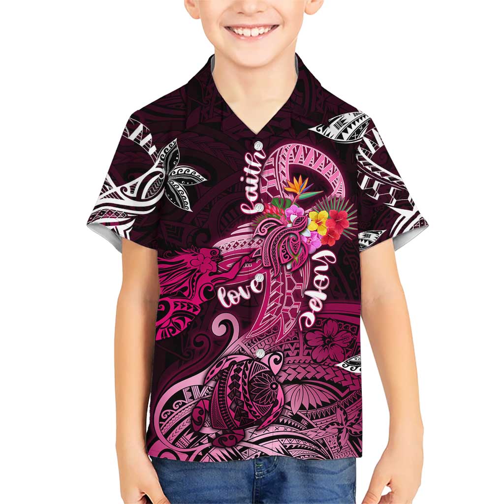 Breast Cancer Mermaid Polynesia Hawaiian Shirt Faith Hope Love DT02 - Polynesian Pride