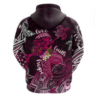 Breast Cancer Mermaid Polynesia Hoodie Faith Hope Love DT02 - Polynesian Pride