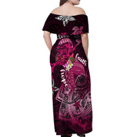 Breast Cancer Mermaid Polynesia Off Shoulder Maxi Dress Faith Hope Love DT02 - Polynesian Pride