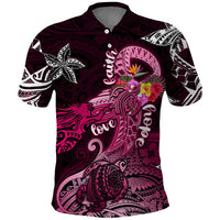 Breast Cancer Mermaid Polynesia Polo Shirt Faith Hope Love DT02 Pink - Polynesian Pride