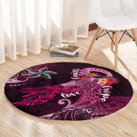Breast Cancer Mermaid Polynesia Round Carpet Faith Hope Love DT02 - Polynesian Pride