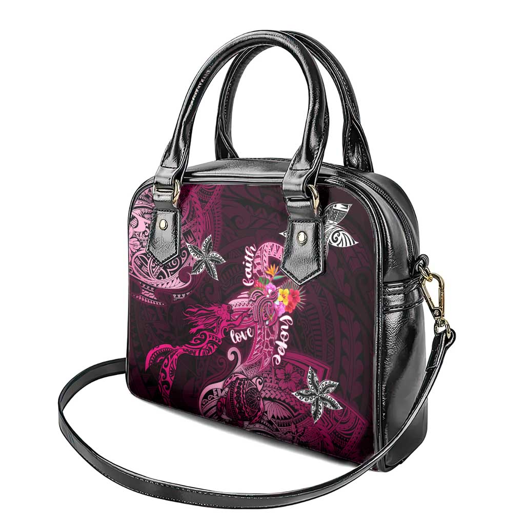 Breast Cancer Mermaid Polynesia Shoulder Handbag Faith Hope Love DT02 - Polynesian Pride