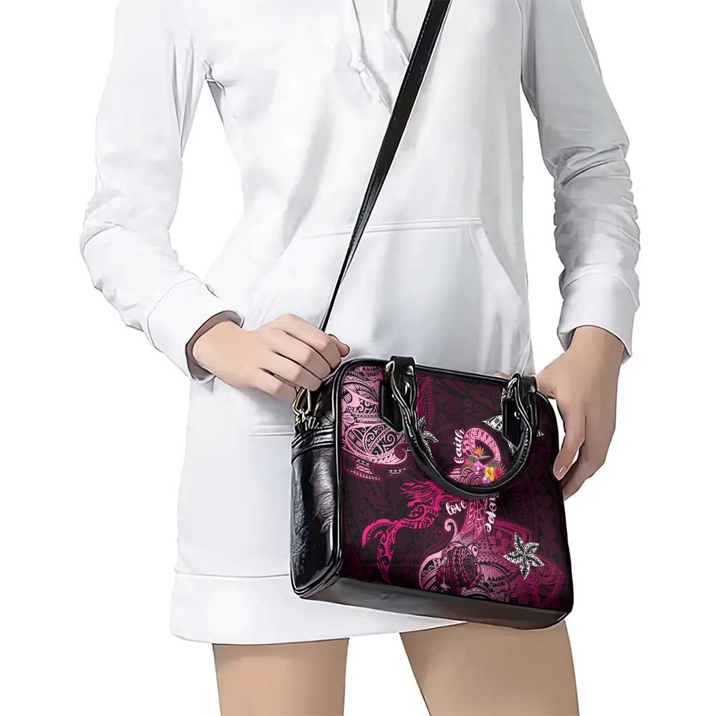 Breast Cancer Mermaid Polynesia Shoulder Handbag Faith Hope Love DT02 - Polynesian Pride