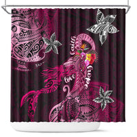 Breast Cancer Mermaid Polynesia Shower Curtain Faith Hope Love DT02 Pink - Polynesian Pride
