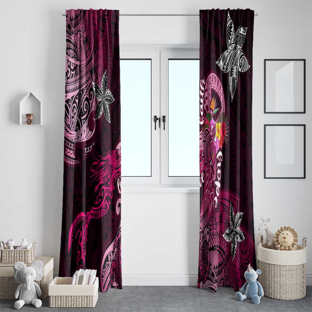 Breast Cancer Mermaid Polynesia Window Curtain Faith Hope Love DT02 - Polynesian Pride