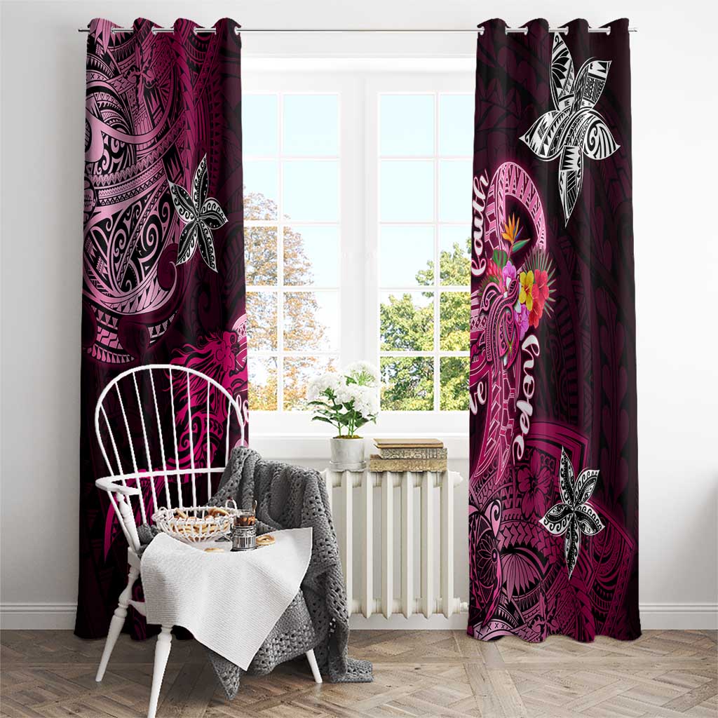 Breast Cancer Mermaid Polynesia Window Curtain Faith Hope Love DT02 - Polynesian Pride