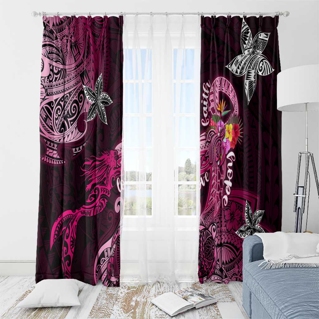 Breast Cancer Mermaid Polynesia Window Curtain Faith Hope Love DT02 - Polynesian Pride