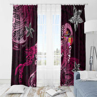 Breast Cancer Mermaid Polynesia Window Curtain Faith Hope Love DT02 - Polynesian Pride