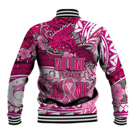 Breast Cancer Awareness Hawaii Baseball Jacket Polynesia Girl Nobody Fights Alone DT02 - Polynesian Pride