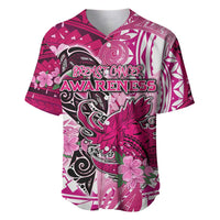 Breast Cancer Awareness Hawaii Baseball Jersey Polynesia Girl Nobody Fights Alone DT02 Pink - Polynesian Pride