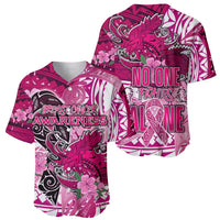 Breast Cancer Awareness Hawaii Baseball Jersey Polynesia Girl Nobody Fights Alone DT02 - Polynesian Pride