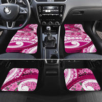 Breast Cancer Awareness Hawaii Car Mats Polynesia Girl Nobody Fights Alone DT02 Set 4pcs Pink - Polynesian Pride