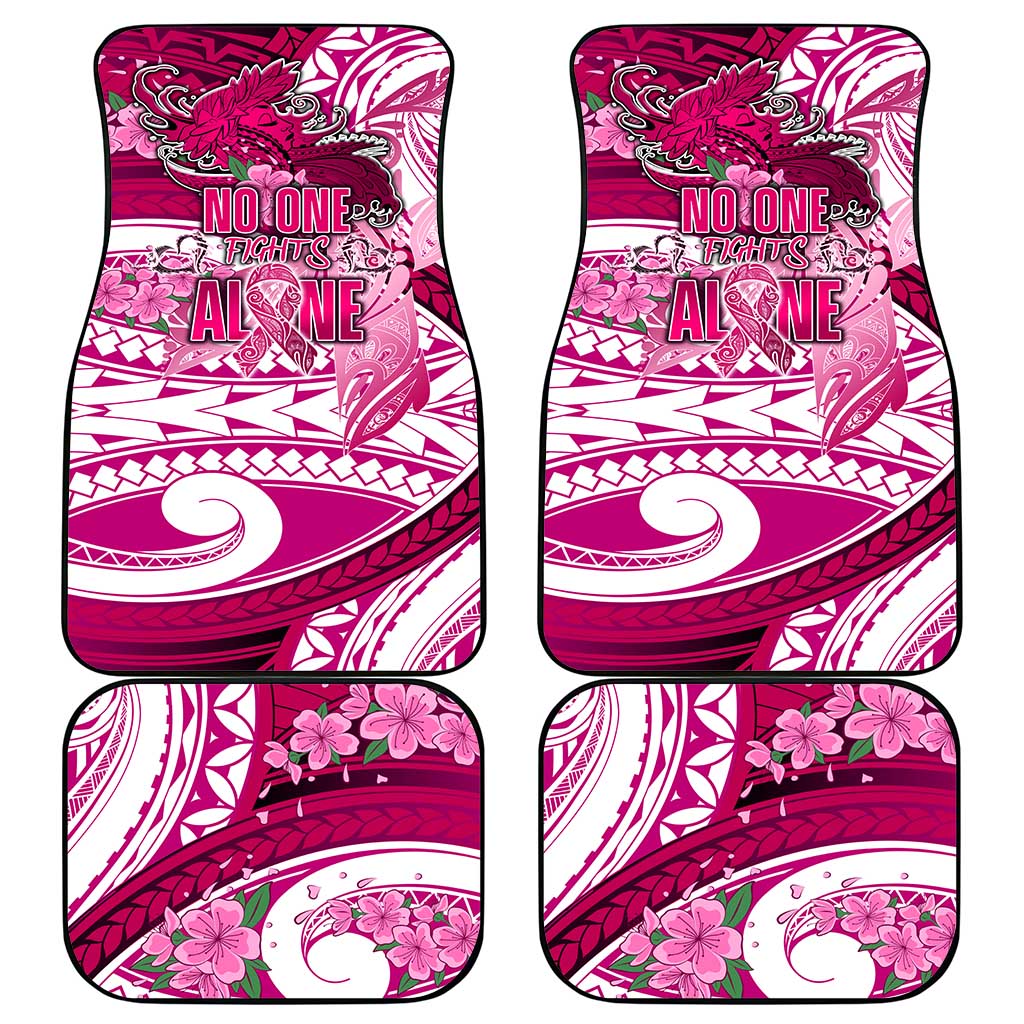 Breast Cancer Awareness Hawaii Car Mats Polynesia Girl Nobody Fights Alone DT02 - Polynesian Pride
