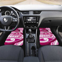 Breast Cancer Awareness Hawaii Car Mats Polynesia Girl Nobody Fights Alone DT02 Set 2pcs - Front Pink - Polynesian Pride