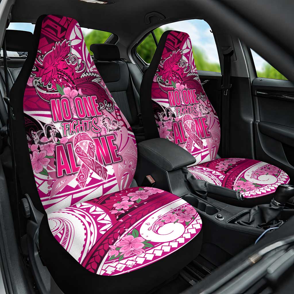 Breast Cancer Awareness Hawaii Car Seat Cover Polynesia Girl Nobody Fights Alone DT02 One Size Pink - Polynesian Pride