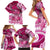 Breast Cancer Awareness Hawaii Family Matching Short Sleeve Bodycon Dress and Hawaiian Shirt Polynesia Girl Nobody Fights Alone