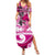 Breast Cancer Awareness Hawaii Family Matching Summer Maxi Dress and Hawaiian Shirt Polynesia Girl Nobody Fights Alone