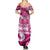 Breast Cancer Awareness Hawaii Family Matching Summer Maxi Dress and Hawaiian Shirt Polynesia Girl Nobody Fights Alone