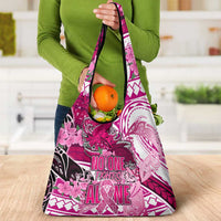 Breast Cancer Awareness Hawaii Grocery Bag Polynesia Girl Nobody Fights Alone DT02 - Polynesian Pride