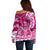 Breast Cancer Awareness Hawaii Off Shoulder Sweater Polynesia Girl Nobody Fights Alone