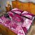 Breast Cancer Awareness Hawaii Quilt Bed Set Polynesia Girl Nobody Fights Alone