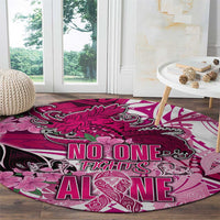 Breast Cancer Awareness Hawaii Round Carpet Polynesia Girl Nobody Fights Alone DT02 - Polynesian Pride