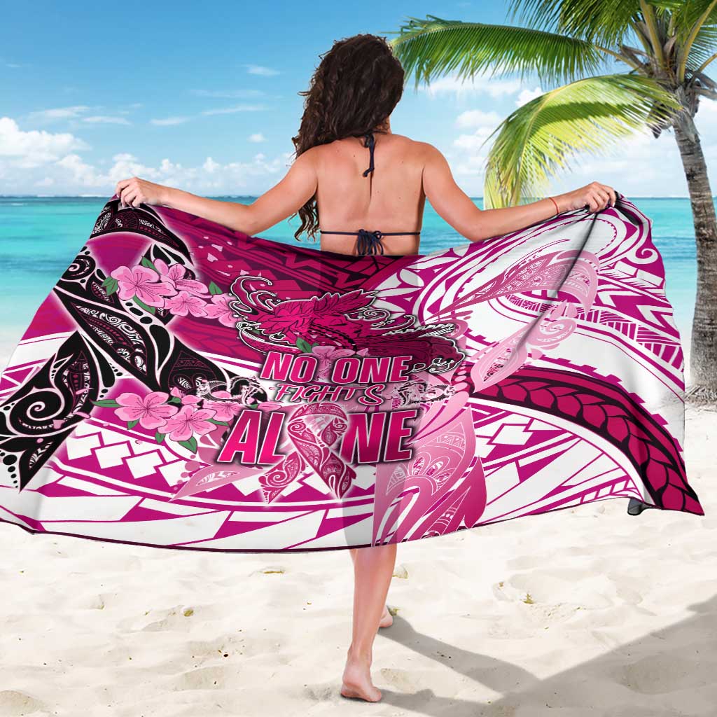 Breast Cancer Awareness Hawaii Sarong Polynesia Girl Nobody Fights Alone DT02 - Polynesian Pride