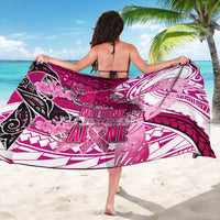 Breast Cancer Awareness Hawaii Sarong Polynesia Girl Nobody Fights Alone DT02 - Polynesian Pride