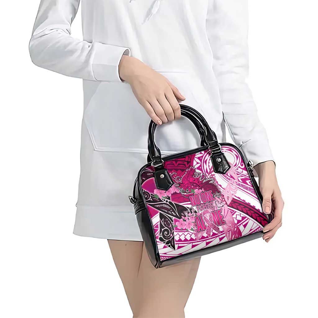 Breast Cancer Awareness Hawaii Shoulder Handbag Polynesia Girl Nobody Fights Alone DT02 - Polynesian Pride