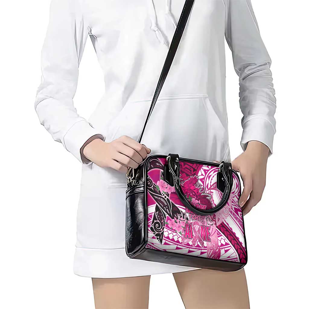 Breast Cancer Awareness Hawaii Shoulder Handbag Polynesia Girl Nobody Fights Alone DT02 - Polynesian Pride