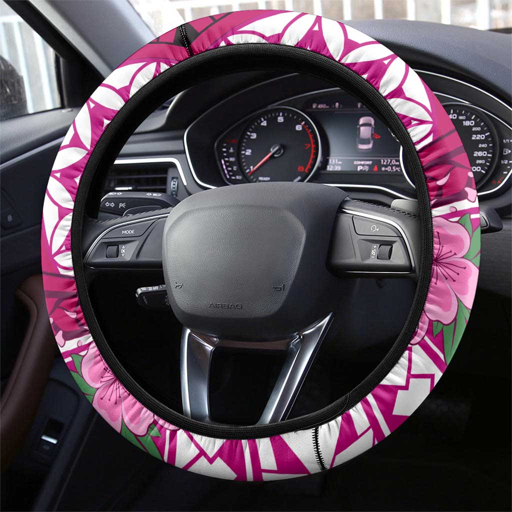 Breast Cancer Awareness Hawaii Steering Wheel Cover Polynesia Girl Nobody Fights Alone DT02 - Polynesian Pride