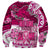 Breast Cancer Awareness Hawaii Sweatshirt Polynesia Girl Nobody Fights Alone