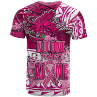Breast Cancer Awareness Hawaii T Shirt Polynesia Girl Nobody Fights Alone DT02 - Polynesian Pride