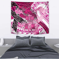 Breast Cancer Awareness Hawaii Tapestry Polynesia Girl Nobody Fights Alone DT02 - Polynesian Pride