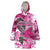 Breast Cancer Awareness Hawaii Wearable Blanket Hoodie Polynesia Girl Nobody Fights Alone