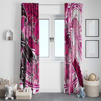 Breast Cancer Awareness Hawaii Window Curtain Polynesia Girl Nobody Fights Alone DT02 - Polynesian Pride