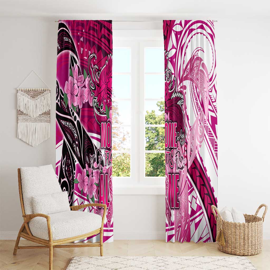 Breast Cancer Awareness Hawaii Window Curtain Polynesia Girl Nobody Fights Alone DT02 - Polynesian Pride
