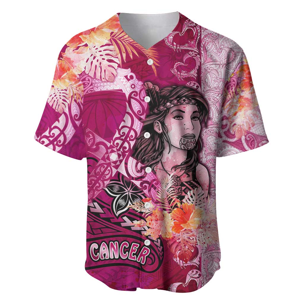 Breast Cancer New Zealand Baseball Jersey Maori Aotearoa Girl Pink Out DT02 Pink - Polynesian Pride