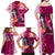 Breast Cancer New Zealand Family Matching Off Shoulder Maxi Dress and Hawaiian Shirt Maori Aotearoa Girl Pink Out