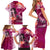 Breast Cancer New Zealand Family Matching Short Sleeve Bodycon Dress and Hawaiian Shirt Maori Aotearoa Girl Pink Out