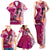 Breast Cancer New Zealand Family Matching Tank Maxi Dress and Hawaiian Shirt Maori Aotearoa Girl Pink Out